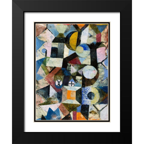 Composition with the Yellow Half-Moon and the Y Black Modern Wood Framed Art Print with Double Matting by Klee, Paul