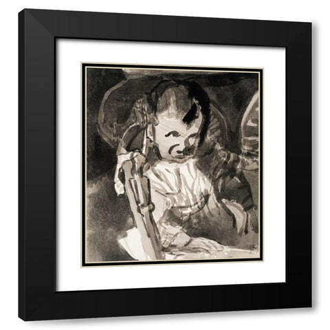 Sketch of Felix Klee Black Modern Wood Framed Art Print with Double Matting by Klee, Paul