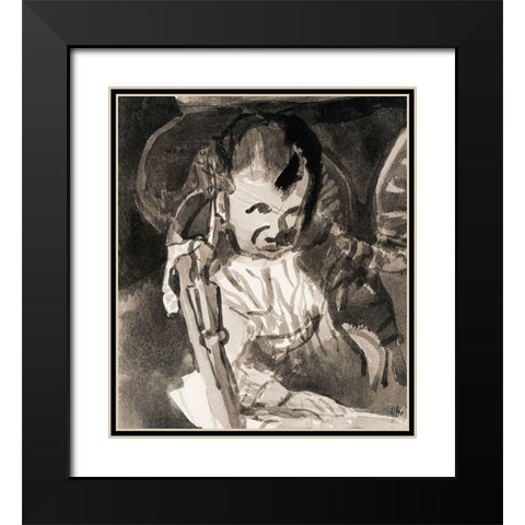 Sketch of Felix Klee Black Modern Wood Framed Art Print with Double Matting by Klee, Paul