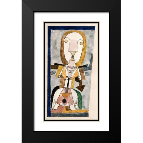 Popular Wall Painting Black Modern Wood Framed Art Print with Double Matting by Klee, Paul