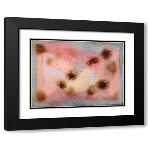 Hardy Plants Black Modern Wood Framed Art Print with Double Matting by Klee, Paul