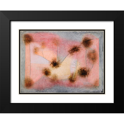 Hardy Plants Black Modern Wood Framed Art Print with Double Matting by Klee, Paul