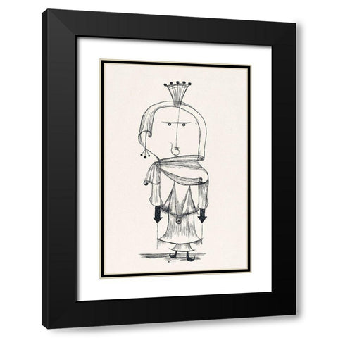 Witch with a Comb Black Modern Wood Framed Art Print with Double Matting by Klee, Paul
