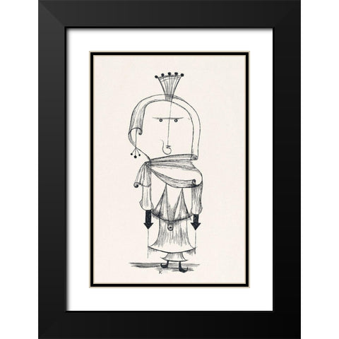 Witch with a Comb Black Modern Wood Framed Art Print with Double Matting by Klee, Paul