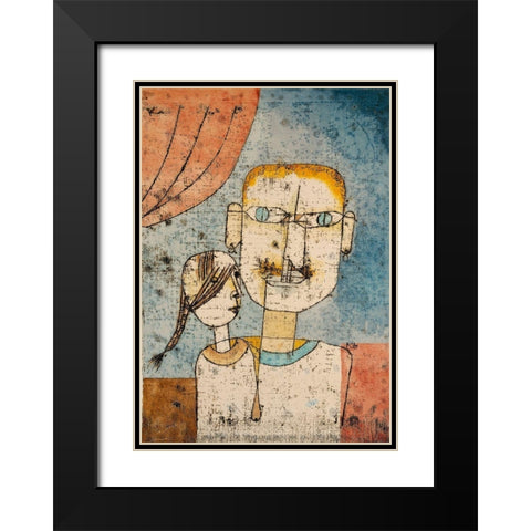 Adam and Little Eve 1921 Black Modern Wood Framed Art Print with Double Matting by Klee, Paul