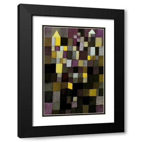 Architecture 1923 Black Modern Wood Framed Art Print with Double Matting by Klee, Paul