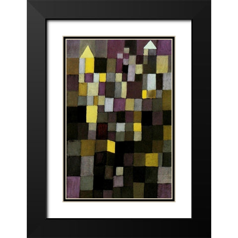 Architecture 1923 Black Modern Wood Framed Art Print with Double Matting by Klee, Paul