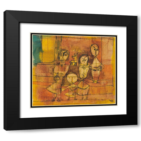 Children with Dog 1920 Black Modern Wood Framed Art Print with Double Matting by Klee, Paul