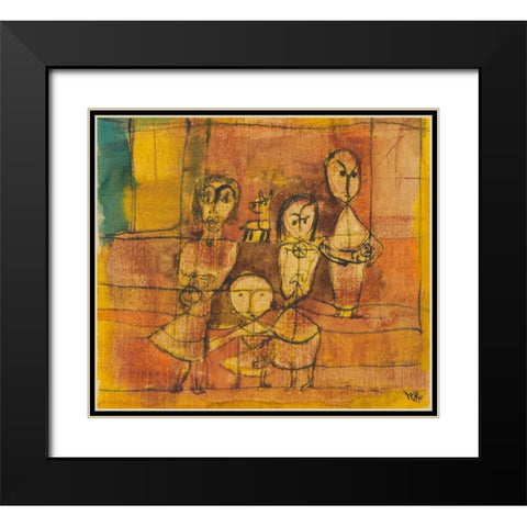 Children with Dog 1920 Black Modern Wood Framed Art Print with Double Matting by Klee, Paul