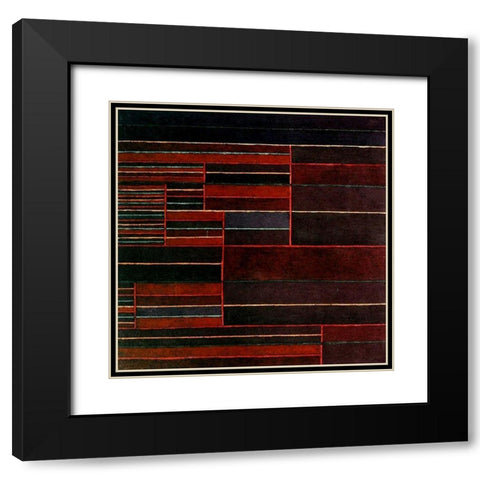 In the Current Six Thresholds 1929 Black Modern Wood Framed Art Print with Double Matting by Klee, Paul