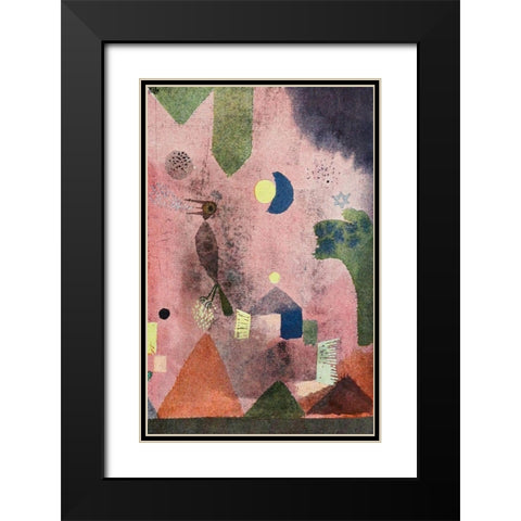 Singing Nightingale 1922 Black Modern Wood Framed Art Print with Double Matting by Klee, Paul