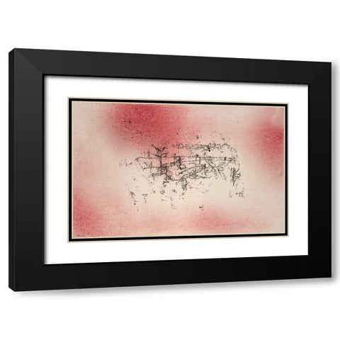 Bird Landscape Black Modern Wood Framed Art Print with Double Matting by Klee, Paul