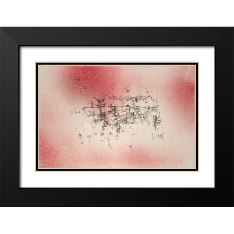 Bird Landscape Black Modern Wood Framed Art Print with Double Matting by Klee, Paul