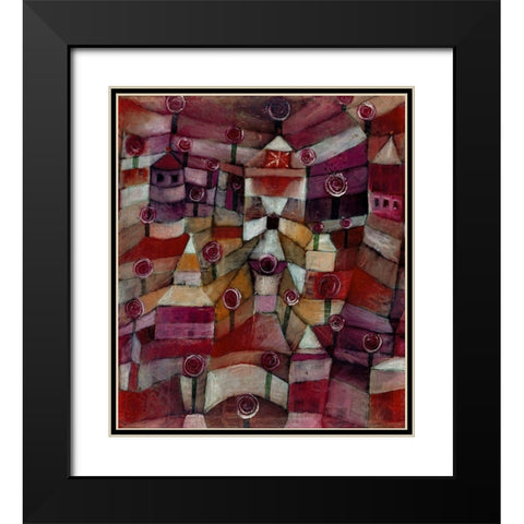 Rose Garden Black Modern Wood Framed Art Print with Double Matting by Klee, Paul