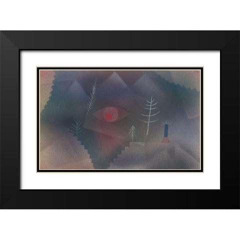 Glance of a Landscape Black Modern Wood Framed Art Print with Double Matting by Klee, Paul