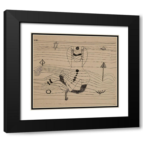 Rider Unhorsed and Bewitched Black Modern Wood Framed Art Print with Double Matting by Klee, Paul
