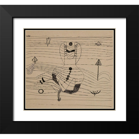 Rider Unhorsed and Bewitched Black Modern Wood Framed Art Print with Double Matting by Klee, Paul