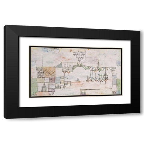 Great Hall for Singers Black Modern Wood Framed Art Print with Double Matting by Klee, Paul