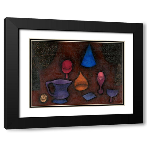 Still Life Black Modern Wood Framed Art Print with Double Matting by Klee, Paul