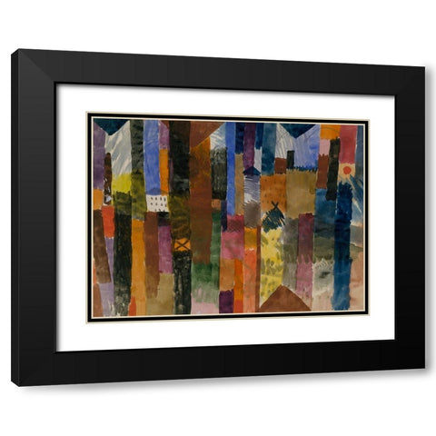 Before the Town Black Modern Wood Framed Art Print with Double Matting by Klee, Paul