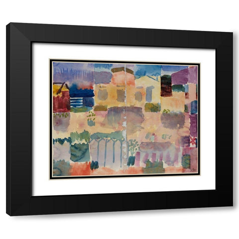 Garden in St. Germain - The European Quarter Near Tunis Black Modern Wood Framed Art Print with Double Matting by Klee, Paul