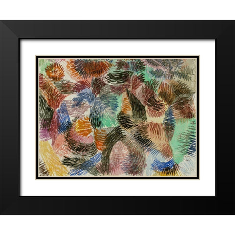 Libido of the Forest Black Modern Wood Framed Art Print with Double Matting by Klee, Paul