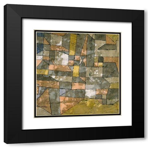 North German City Black Modern Wood Framed Art Print with Double Matting by Klee, Paul