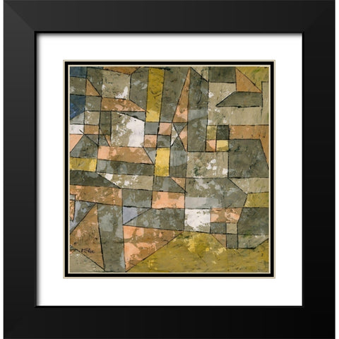 North German City Black Modern Wood Framed Art Print with Double Matting by Klee, Paul