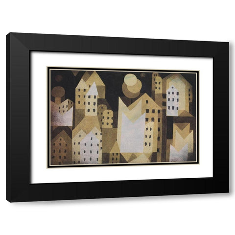 Cold City Black Modern Wood Framed Art Print with Double Matting by Klee, Paul