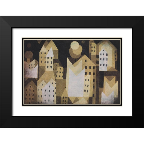 Cold City Black Modern Wood Framed Art Print with Double Matting by Klee, Paul