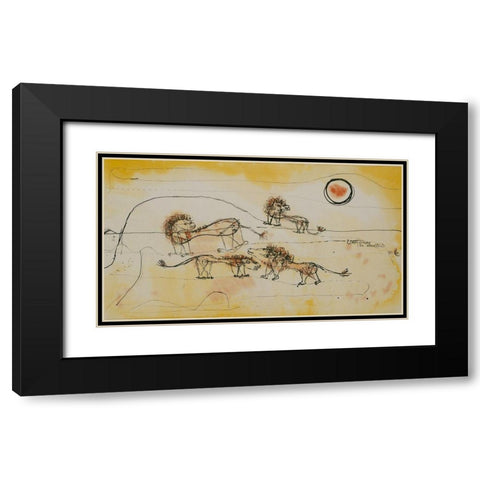 A Pride of Lions Black Modern Wood Framed Art Print with Double Matting by Klee, Paul