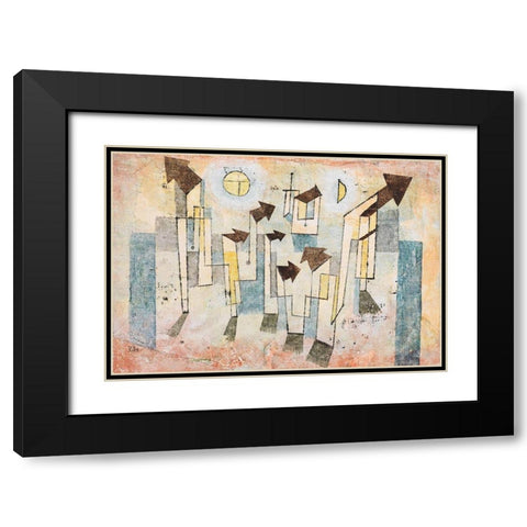Mural from the Temple of Longing Black Modern Wood Framed Art Print with Double Matting by Klee, Paul