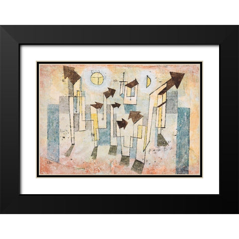 Mural from the Temple of Longing Black Modern Wood Framed Art Print with Double Matting by Klee, Paul
