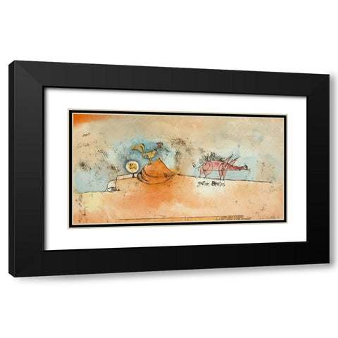 Where the Eggs and the Good Roast Come From Black Modern Wood Framed Art Print with Double Matting by Klee, Paul