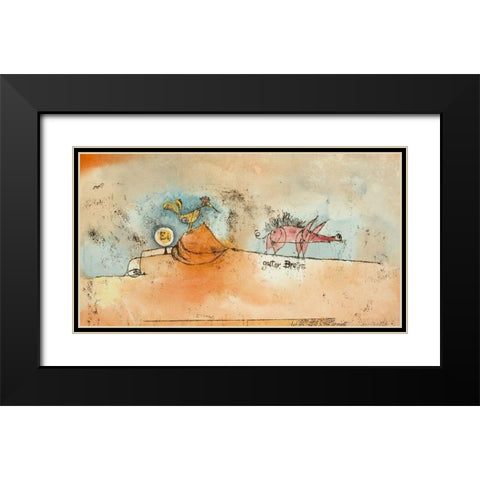 Where the Eggs and the Good Roast Come From Black Modern Wood Framed Art Print with Double Matting by Klee, Paul