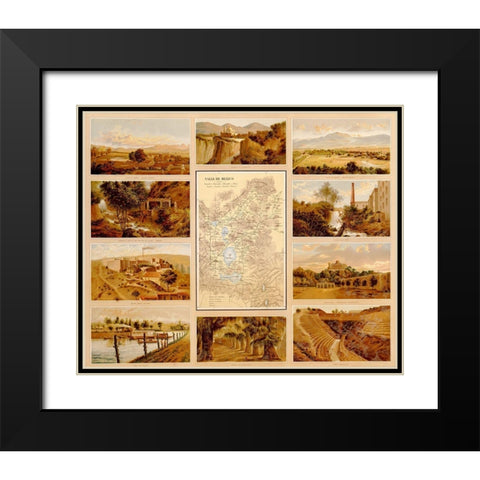 Mexican Landscapes Black Modern Wood Framed Art Print with Double Matting by Vintage Maps