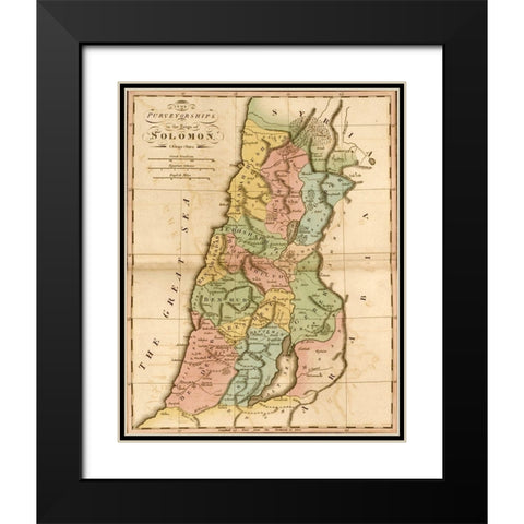 Ancient Israel and the tribes of the Hebrews Black Modern Wood Framed Art Print with Double Matting by Vintage Maps