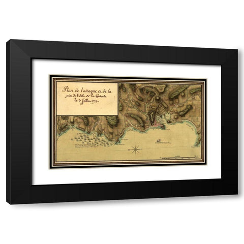 Point Royal-Jamaica New Granada Black Modern Wood Framed Art Print with Double Matting by Vintage Maps