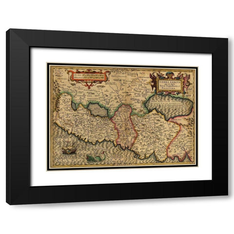 Palestine Holy Land 1782 Black Modern Wood Framed Art Print with Double Matting by Vintage Maps