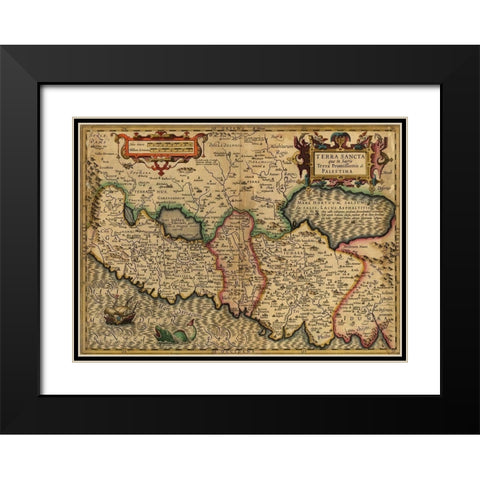 Palestine Holy Land 1782 Black Modern Wood Framed Art Print with Double Matting by Vintage Maps