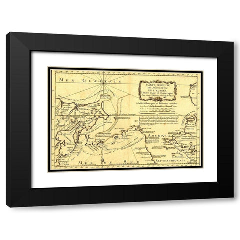 Russia enters the Americas Black Modern Wood Framed Art Print with Double Matting by Vintage Maps