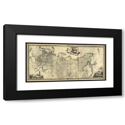 Imperial Russia 1776 Black Modern Wood Framed Art Print with Double Matting by Vintage Maps