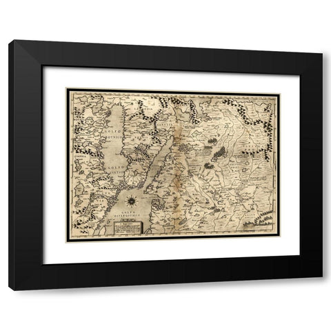 Poland 1568 Black Modern Wood Framed Art Print with Double Matting by Vintage Maps
