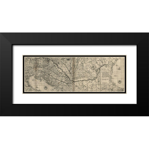 Venice to Constantinople 1568 Black Modern Wood Framed Art Print with Double Matting by Vintage Maps