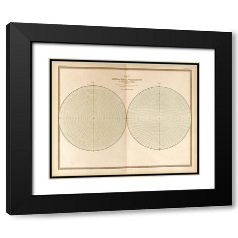 Polarization in the Atmosphere Black Modern Wood Framed Art Print with Double Matting by Vintage Maps