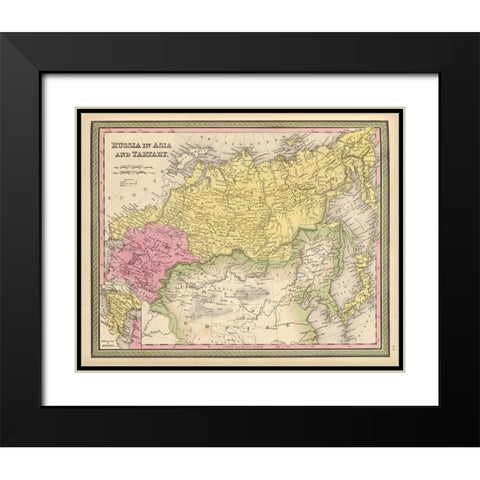 Russia in Asia and Tartary 1849 Black Modern Wood Framed Art Print with Double Matting by Vintage Maps