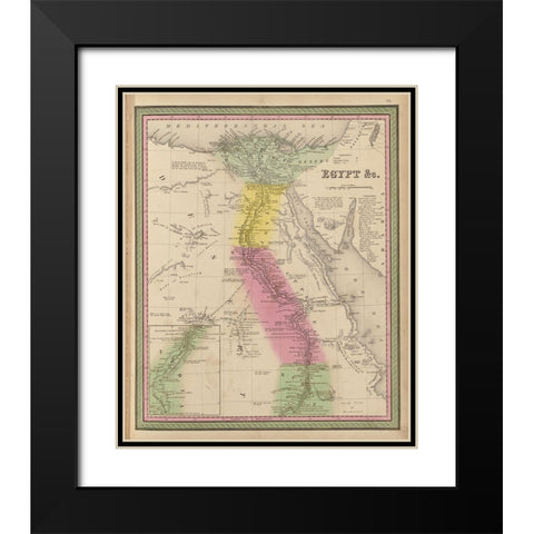 Egypt 1849 Black Modern Wood Framed Art Print with Double Matting by Vintage Maps