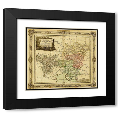 Holy Roman Empire and Austria 1792 Black Modern Wood Framed Art Print with Double Matting by Vintage Maps