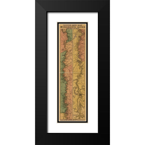 Mississippi River from Cairo to its mouth 1863 Black Modern Wood Framed Art Print with Double Matting by Vintage Maps
