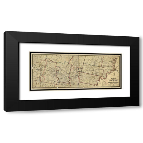 Memphis and Little Rock Railroad Company 1878 Black Modern Wood Framed Art Print with Double Matting by Vintage Maps